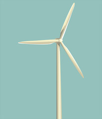 Wind generator on a blue background. Wind turbines. Alternative energy source. Green energy. EPS 10.