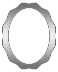Obraz premium Silberrahmen im gewellten antiken Oval Design. Vektor auf einem weißen isolierten Hintergrund.