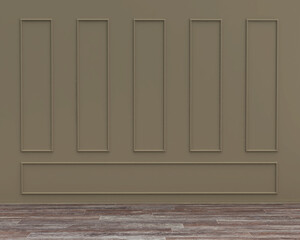 3d rendering classic interior wall and modern frame with wooden floor