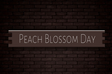 Obraz premium March month, day of March. Peach Blossom Day, on Bricks Background