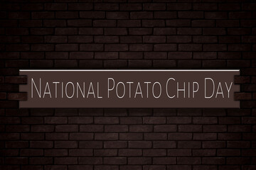 March month, day of March. National Potato Chip Day, on Bricks Background