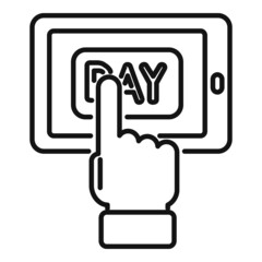 Pay mobile icon outline vector. Online money