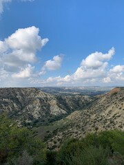 Fototapeta premium Spectacular mountains view, hills and valleys, natural landscape background 