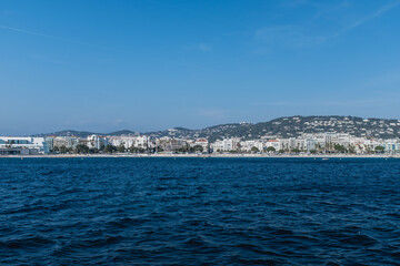 Fototapeta premium Panoramic view from sea over Cannes, South of France