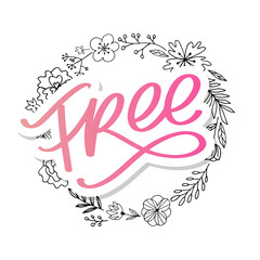 Free hand written lettering. Vector calligraphy brush