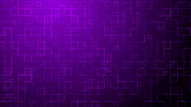 Dark purple tech squares animated motion background. Video graphic design