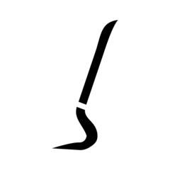 crowbar weapon glyph icon vector. crowbar weapon sign. isolated contour symbol black illustration