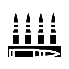 bullet for gun glyph icon vector. bullet for gun sign. isolated contour symbol black illustration