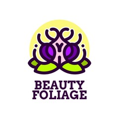 beauty foliage flora flower nature logo concept design illustration