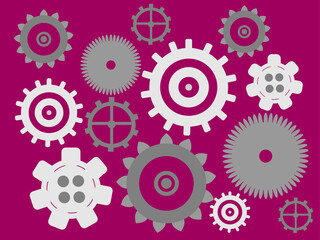 Gear mechanism on a bright background