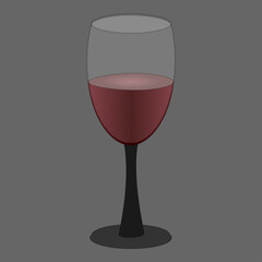 The glass of red wine
