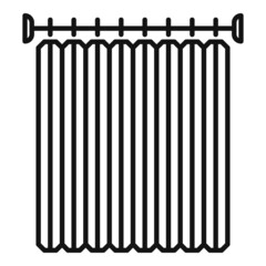 Wall shower curtain icon outline vector. Bathroom design