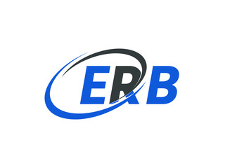 ERB letter creative modern elegant swoosh logo design