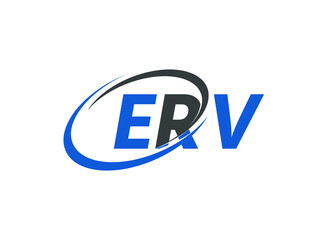 ERV letter creative modern elegant swoosh logo design