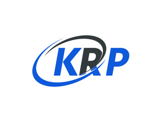 KRP letter creative modern elegant swoosh logo design