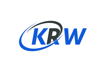 KRW letter creative modern elegant swoosh logo design