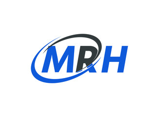 MRH letter creative modern elegant swoosh logo design