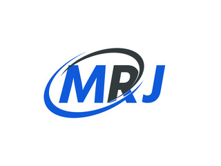 MRJ letter creative modern elegant swoosh logo design