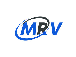 MRV letter creative modern elegant swoosh logo design