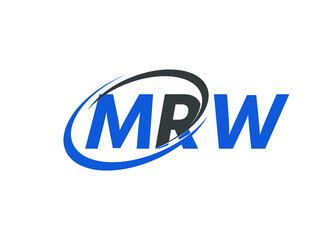 MRW letter creative modern elegant swoosh logo design