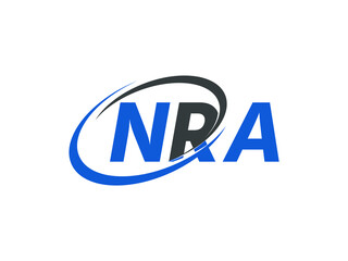 NRA letter creative modern elegant swoosh logo design