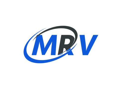 MRV letter creative modern elegant swoosh logo design