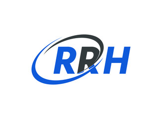 RRH letter creative modern elegant swoosh logo design