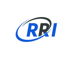RRI letter creative modern elegant swoosh logo design