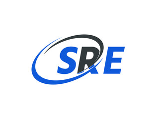 SRE letter creative modern elegant swoosh logo design