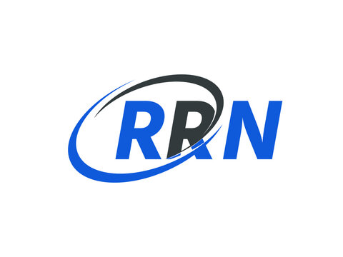 RRN letter creative modern elegant swoosh logo design