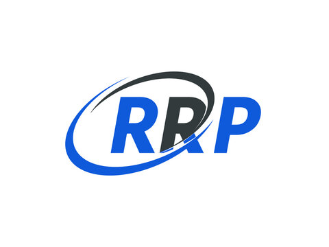 RRP letter creative modern elegant swoosh logo design