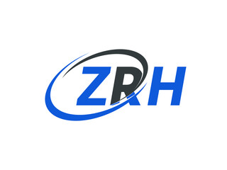 ZRH letter creative modern elegant swoosh logo design