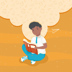afro boy reading