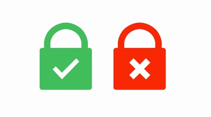 Padlock Icon Set. Vector isolated set of opened and locked padlocks