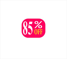 85 offer tag discount vector icon stamp