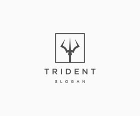 Trident logo icon design template