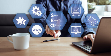 SEO Search engine optimisation digital marketing business technology concept