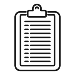 Task clipboard icon outline vector. Document checklist