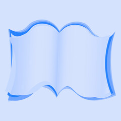 Illustration on a square background - open book, reading, literature. Design element of books, notebooks, postcards, interior items. Wallpapers, textiles, packaging, background for a website, mobile