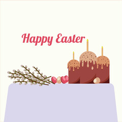 happy easter greeting card illustration