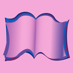Illustration on a square background - open book, reading, literature. Design element of books, notebooks, postcards, interior items. Wallpapers, textiles, packaging, background for a website, mobile