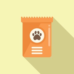 Liquid dog food pack icon flat vector. Animal pet