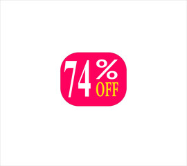 74 offer tag discount vector icon stamp