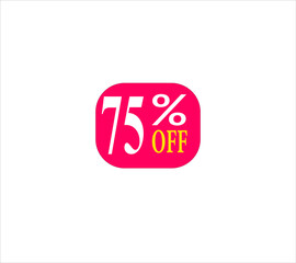 75 offer tag discount vector icon stamp