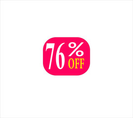 76 offer tag discount vector icon stamp