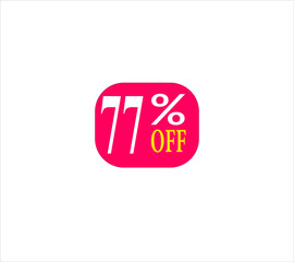 77 offer tag discount vector icon stamp