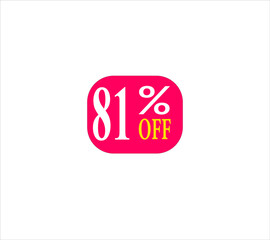 81 offer tag discount vector icon stamp