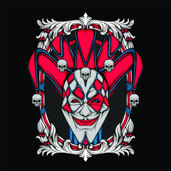 scary clown illutration