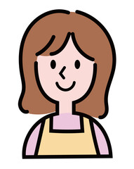 エプロンの女性
