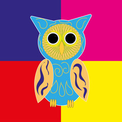Multicolored patterned owl